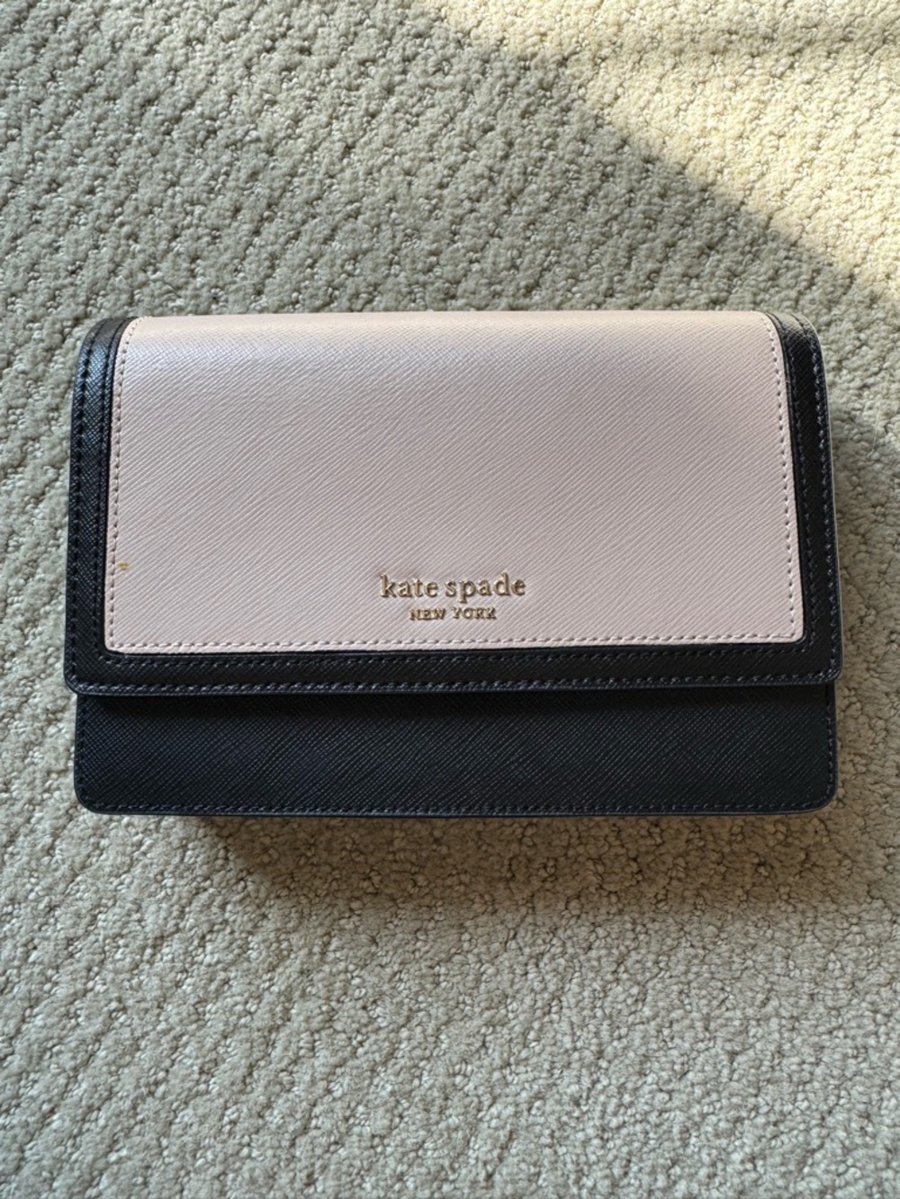 kate spade Two-Tone Black & Light Pink Crossbody Wallet Purse